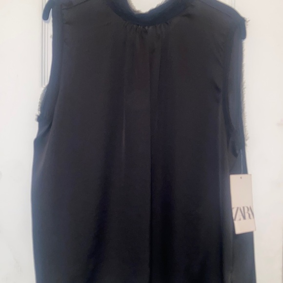 Zara woman combination satin effect tops sleeveless blouse in size xl nwt - Picture 1 of 9